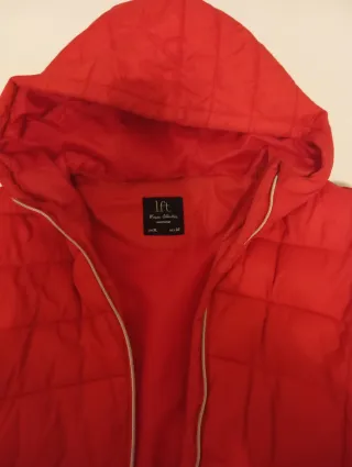 Abrigo acolchado rojo mujer