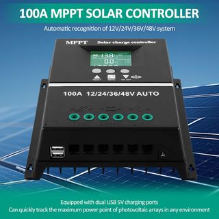 Regulador Solar MPPT 100A 12-48V con USB