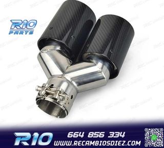 COLA ESCAPE IZQUIERDA BMW LOOK M PERFORMANCE AZUL CARBONO