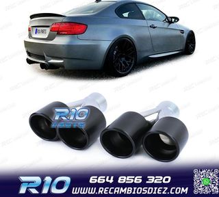 COLAS ESCAPE SALIDA DOBLE UNIVERSAL 2x 89MM ACERO INOX NEGRO