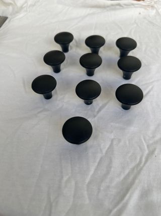 Lote 10 Tiradores Negros Redondos
