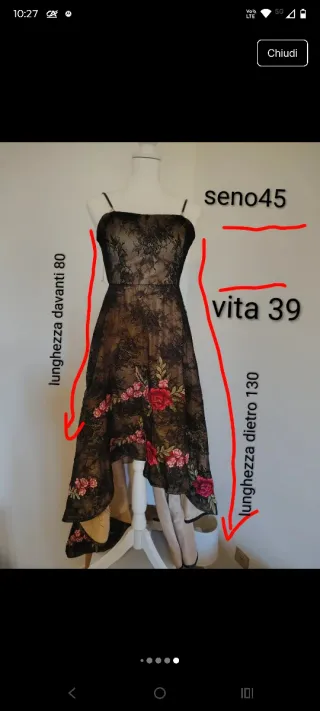 Abito da cerimonia pizzo floreale