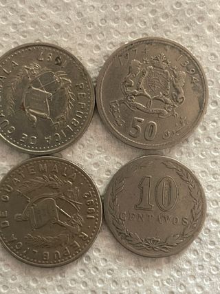 4 Monedas Guatemala y Marruecos