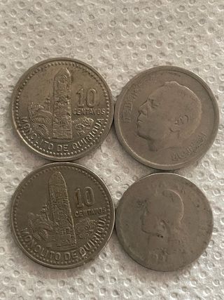 4 Monedas Guatemala y Marruecos
