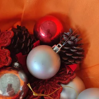 33 decorazioni Natale rosso e argento
