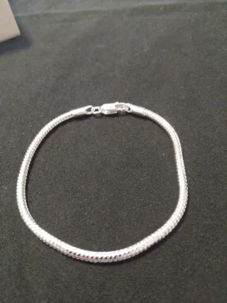 Pulsera Serpiente Plata 18cm Cierre Sencillo