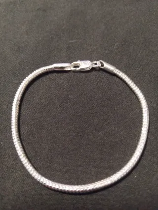 Pulsera Serpiente Plata 18cm Cierre Sencillo
