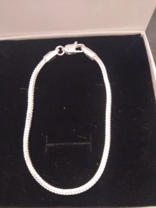 Pulsera Serpiente Plata 18cm Cierre Sencillo