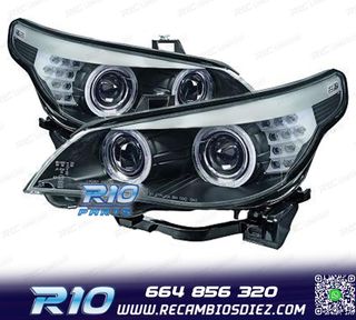 FAROS XENON BMW E60 E61 07-10 OJOS ANGEL NEGRO CLARO