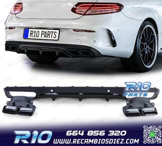 DIFUSOR MERCEDES CLASE C C205 COUPÉ 15-18 LOOK AMG PDC NEGR