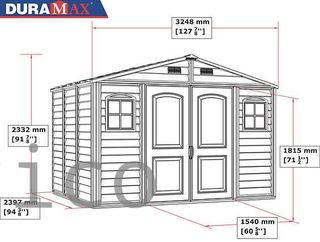 Caseta PVC Woodside 239x324x233 cm - Duramax