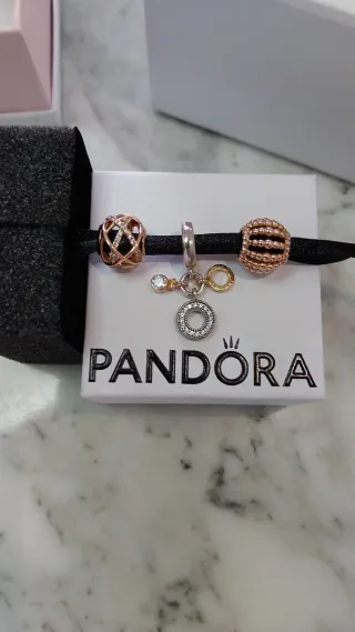 Pandora 3 Charms Set Oro y Plata