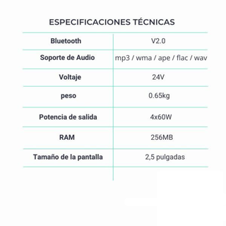 Radio MP3 Coche con Bluetooth – Ideal para Música