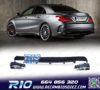 DIFUSOR MERCEDES CLA C117 13-16 LOOK AMG CLA45 NEGRO + COLAS