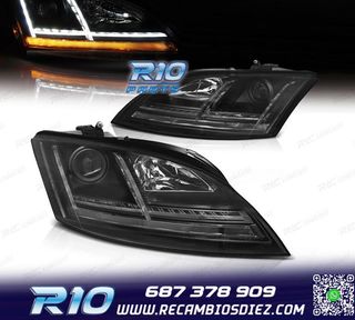 FAROS XENON AUDI TT 8J 06-10 LUZ DIURNA LED DINAMICO NEGRO