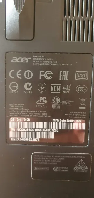 Acer Predator 17 1TB 32GB RAM G9-791