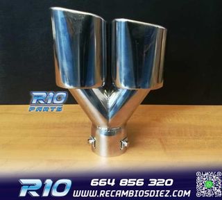 COLA ESCAPE DOBLE RECTANGULAR ACERO INOX