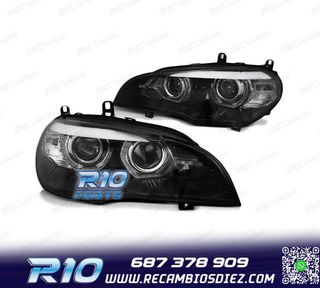FAROS XENON PARA BMW X5 E70 07-10 OJOS ANGEL 3D NEGRO