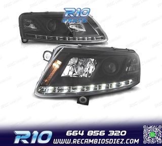 FAROS XENON AUDI A6 4F 04-08 LUZ DIURNA REAL FONDO NEGRO