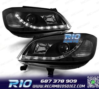 FAROS PARA OPEL ZAFIRA 99-05 LUZ DIURNA LED NEGROS
