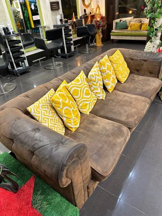 Divano Chesterfield Marrone in Pelle