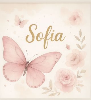 Estor infantil personalizado mariposa