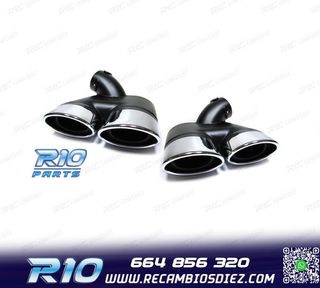 COLAS DE ESCAPE DOBLES OVALADAS MERCEDES W211 02-09 LOOK AMG