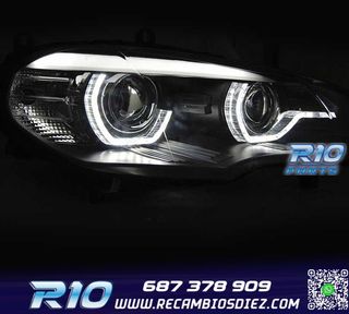 FAROS LED BMW X5 E70 07-13 OEM XENON OJOS ANGEL NEGRO