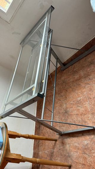 Escritorio cristal templado y metal