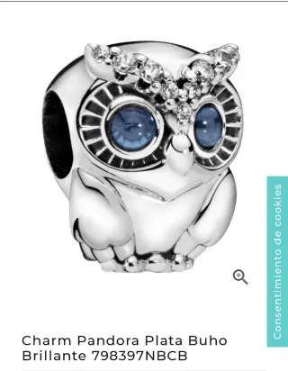 3 Charm Pandora: 2 clip y Búho.