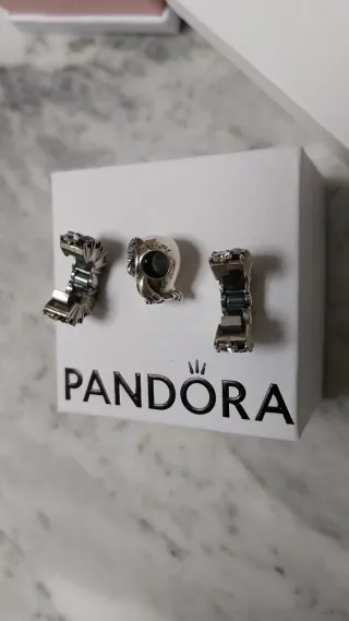 3 Charm Pandora: 2 clip y Búho.
