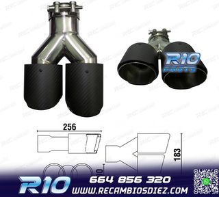 COLA ESCAPE CARBONO DOBLE IZQUIERDA