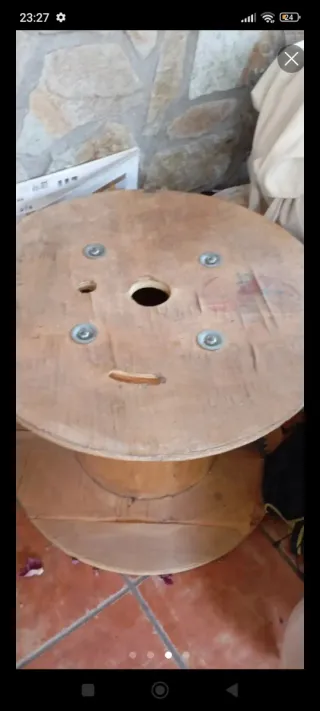 Mesa Bobina Madera Diámetro 90cm ÚLTIMA REBAJA