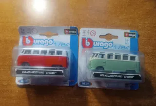 2 Burago Volkswagen Van Samba 1/64