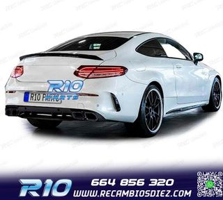 DIFUSOR MERCEDES CLASE C C205 COUPE 15-18 LOOK AMG C63 NEGRO