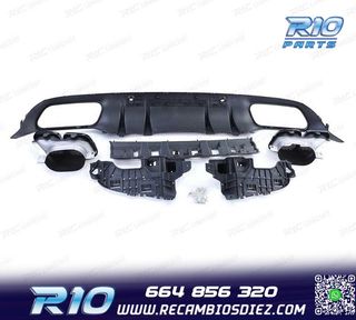 DIFUSOR MERCEDES CLASE C C205 COUPE 15-18 LOOK AMG C63 NEGRO