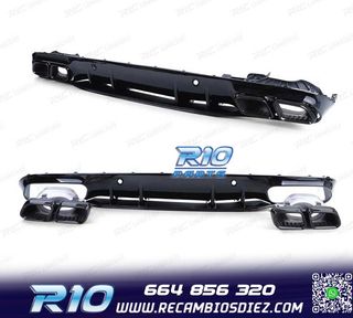 DIFUSOR MERCEDES CLASE C C205 COUPE 15-18 LOOK AMG C63 NEGRO