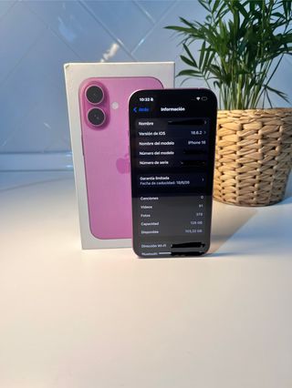 iPhone 16 100% Batteria ORIGINALE Rosa 128gb