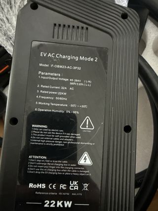 Cargador EV Portátil Feyree 11KW 16A Tipo 2