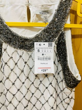 Top Lentejuelas Negro y Plateado Talla s