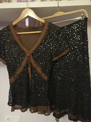 Conjunto Tintoretto Falda y Top Lentejuelas