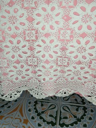 Copriletto uncinetto fatto a mano