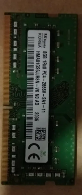 Memoria RAM 8GB DDR4 2666MHz PC4-2666V (Portátil)