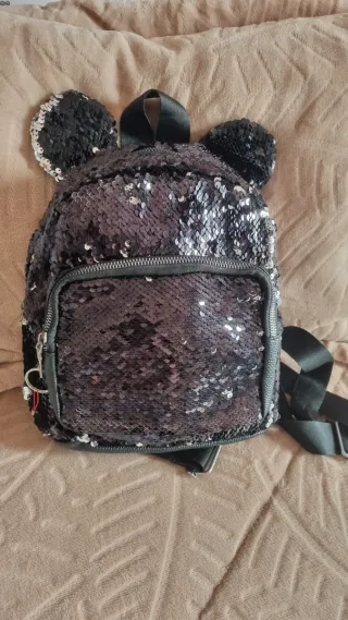 Mochila lentejuelas oso