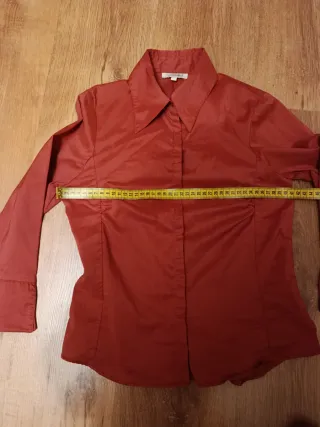 Camisa burdeos TEX manga larga mujer talla 38