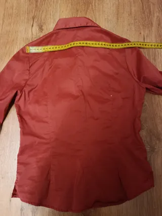 Camisa burdeos TEX manga larga mujer talla 38