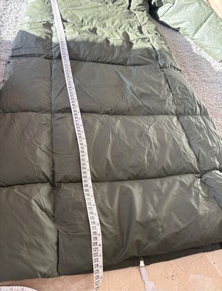 Abrigo largo impermeable mujer verde caqui