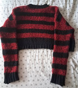 Jersey corto rayas rojo y negro