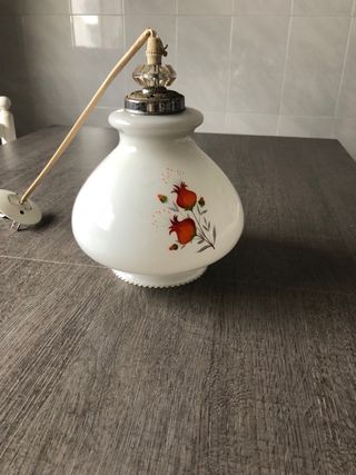 Lámpara colgante de cristal con flores