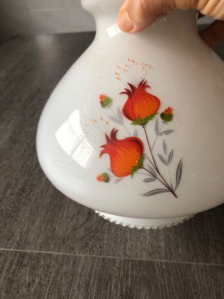 Lámpara colgante de cristal con flores